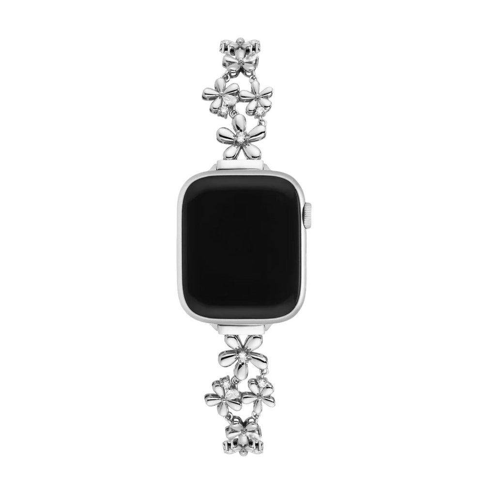 Correa floral para Apple Watch, flores metálicas y circonitas, cierre deslizante, modelo Filie