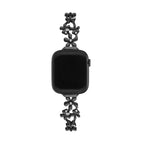 Correa floral para Apple Watch, flores metálicas y circonitas, cierre deslizante, modelo Filie