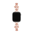 Correa floral para Apple Watch, flores metálicas y circonitas, cierre deslizante, modelo Filie