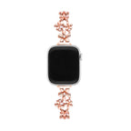 Correa floral para Apple Watch, flores metálicas y circonitas, cierre deslizante, modelo Filie