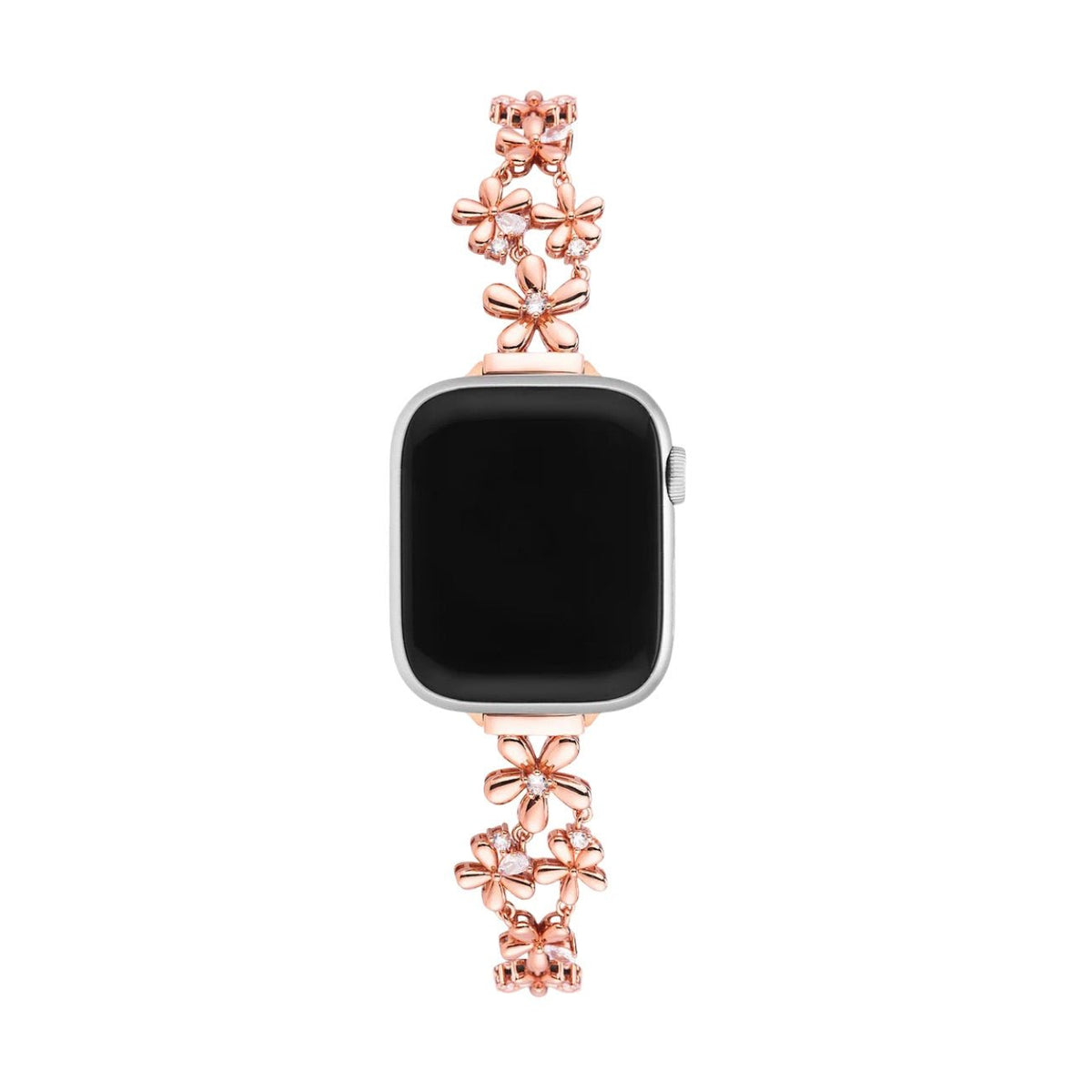 Correa floral para Apple Watch, flores metálicas y circonitas, cierre deslizante, modelo Filie