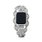 Correa Apple Watch chic, malla trenzada, perlas nacaradas, tiras brillantes, cierre a presión, modelo Darune