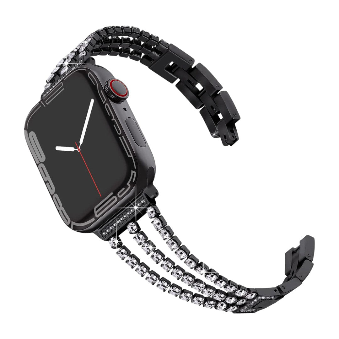 Correa Apple Watch, cristales brillantes, diseño refinado y cierre práctico, ideal para fiestas, modelo Kendja