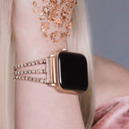 Correa Apple Watch, cristales brillantes, diseño refinado y cierre práctico, ideal para fiestas, modelo Kendja