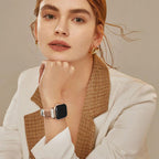 Correa Apple Watch de anillas metálicas, hebilla de espiga, para mujer, modelo Zenda