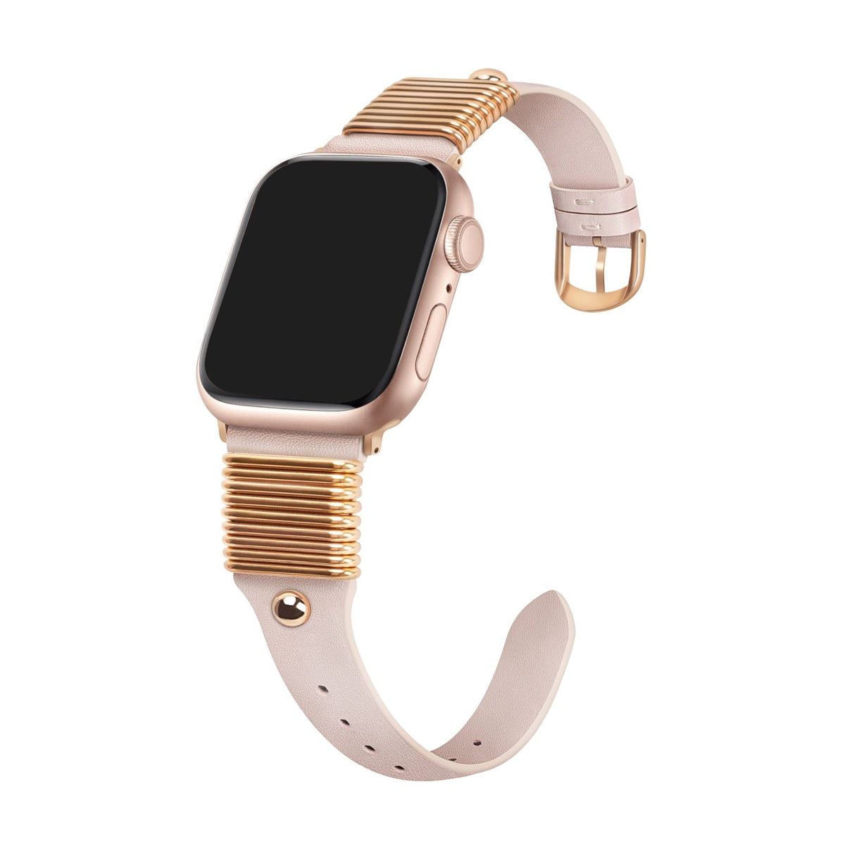 Correa Apple Watch de anillas metálicas, hebilla de espiga, para mujer, modelo Zenda