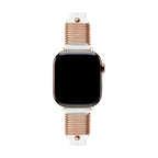Correa Apple Watch de anillas metálicas, hebilla de espiga, para mujer, modelo Zenda