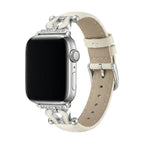 Correa Apple Watch de cuero premium con herradura brillante, ajustable, look cuidado, modelo Ustelle