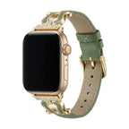Correa Apple Watch de cuero premium con herradura brillante, ajustable, look cuidado, modelo Ustelle