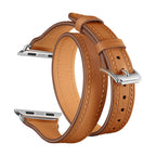 Correa de doble vuelta en cuero split para Apple Watch, compatible con todas las series de Apple Watch, look chic y con carácter, modelo Aphrodite