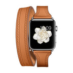 Correa de doble vuelta en cuero split para Apple Watch, compatible con todas las series de Apple Watch, look chic y con carácter, modelo Aphrodite