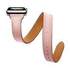 Correa de doble vuelta en cuero split para Apple Watch, compatible con todas las series de Apple Watch, look chic y con carácter, modelo Aphrodite
