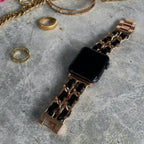 Correa Apple Watch de acero inoxidable, eslabón Gourmette entrelazado, múltiples acabados, modelo Kelda