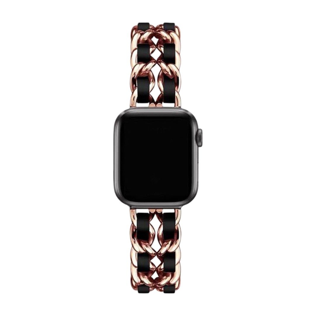 Correa Apple Watch de acero inoxidable, eslabón Gourmette entrelazado, múltiples acabados, modelo Kelda