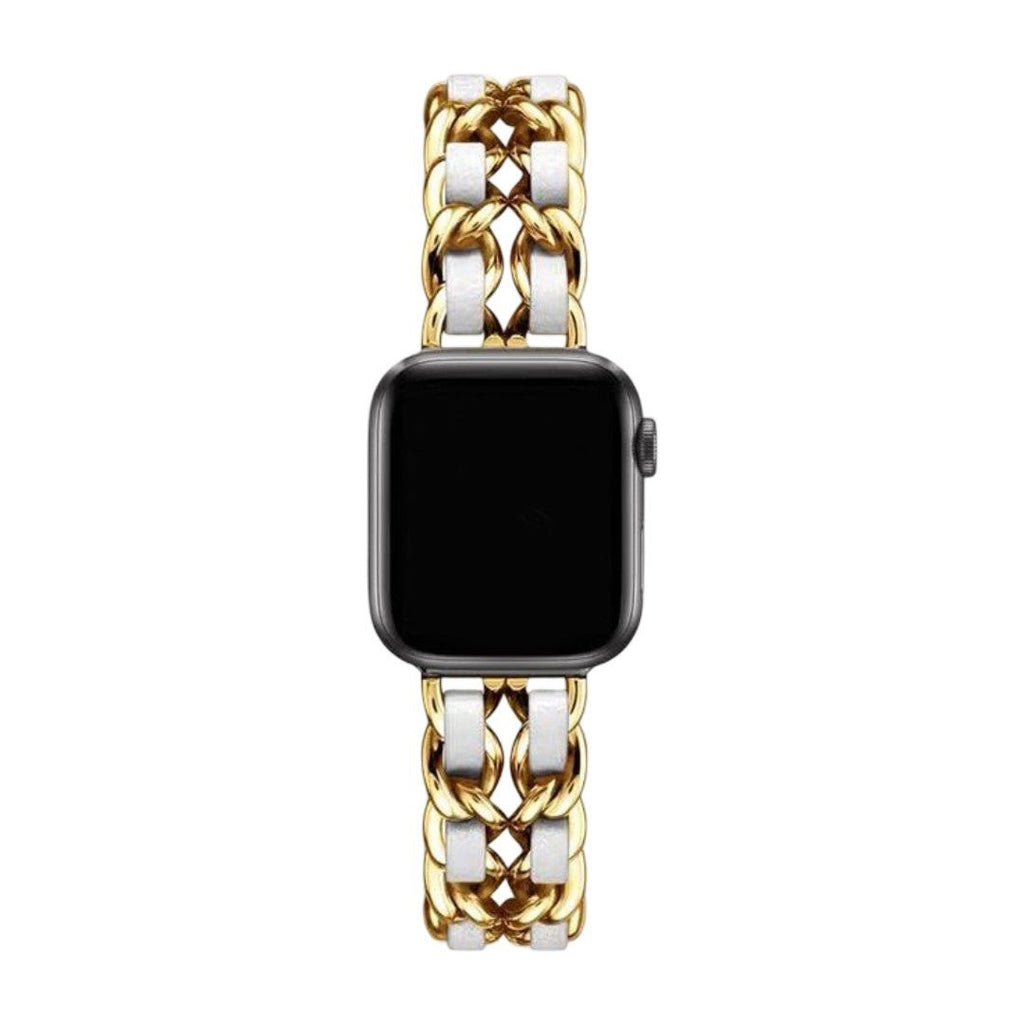 Correa Apple Watch de acero inoxidable, eslabón Gourmette entrelazado, múltiples acabados, modelo Kelda