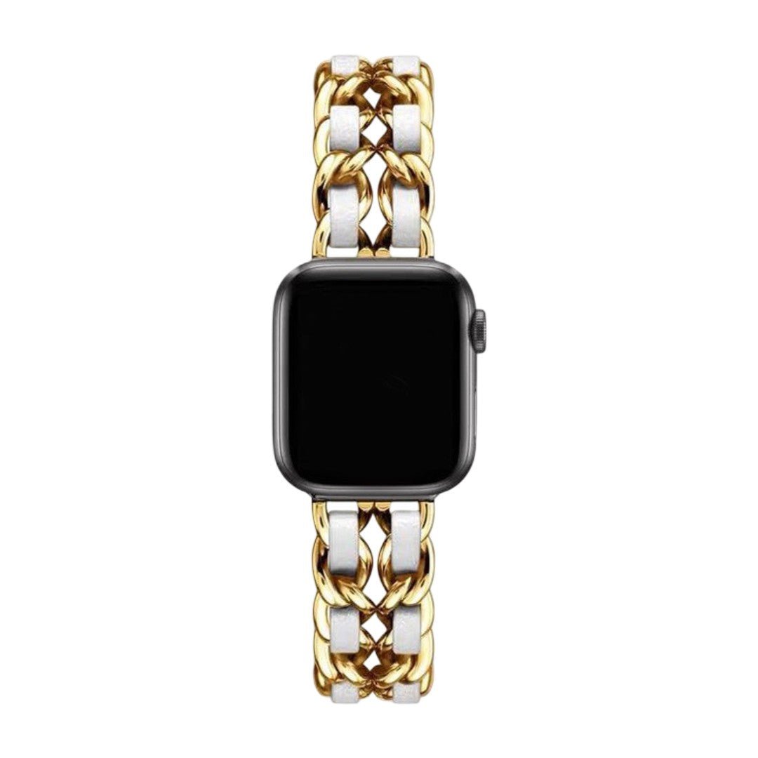 Correa Apple Watch de acero inoxidable, eslabón Gourmette entrelazado, múltiples acabados, modelo Kelda