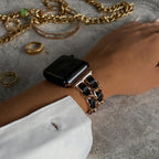 Correa Apple Watch de acero inoxidable, eslabón Gourmette entrelazado, múltiples acabados, modelo Kelda