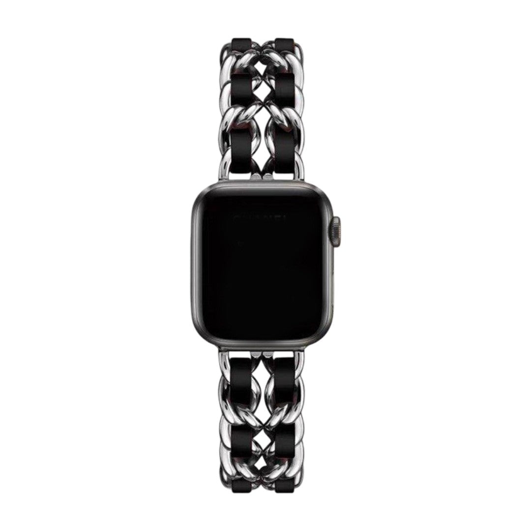 Correa Apple Watch de acero inoxidable, eslabón Gourmette entrelazado, múltiples acabados, modelo Kelda