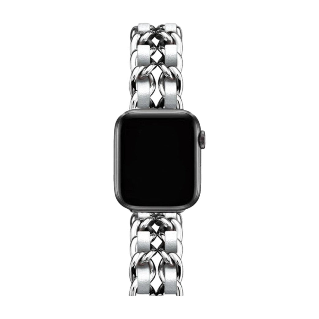 Correa Apple Watch de acero inoxidable, eslabón Gourmette entrelazado, múltiples acabados, modelo Kelda