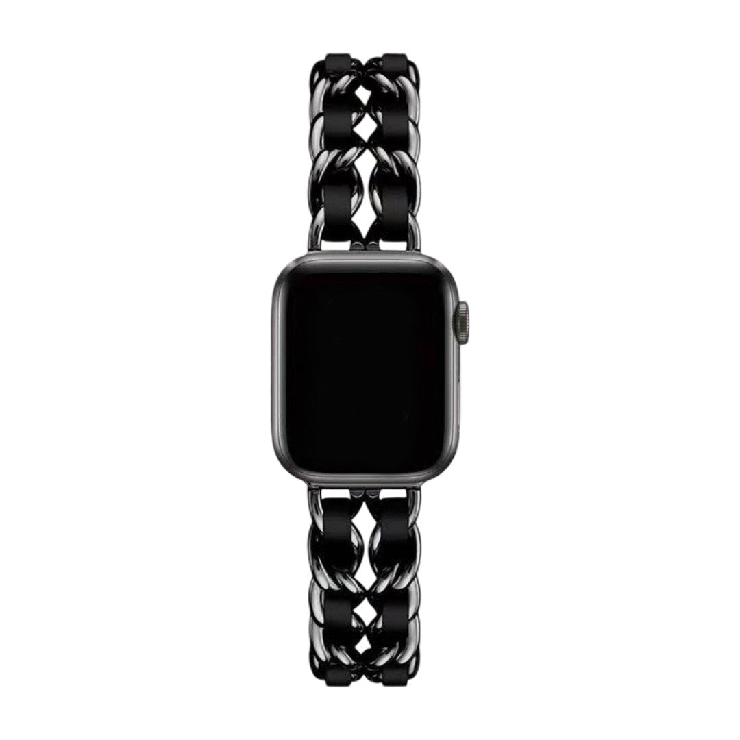 Correa Apple Watch de acero inoxidable, eslabón Gourmette entrelazado, múltiples acabados, modelo Kelda