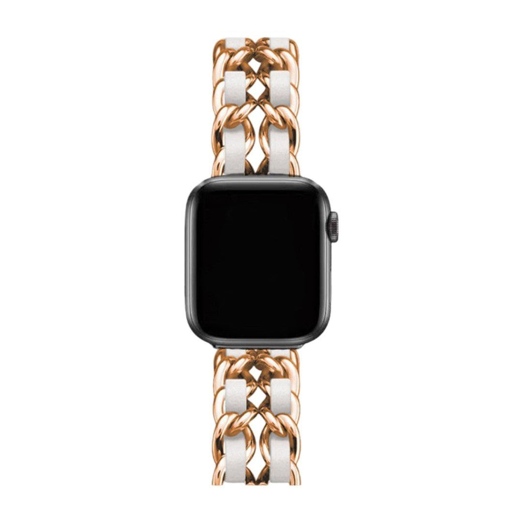 Correa Apple Watch de acero inoxidable, eslabón Gourmette entrelazado, múltiples acabados, modelo Kelda