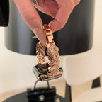 Correa Apple Watch elegante de metal, eslabones anchos engastados de circonitas luminosas, ajustable, modelo Toline