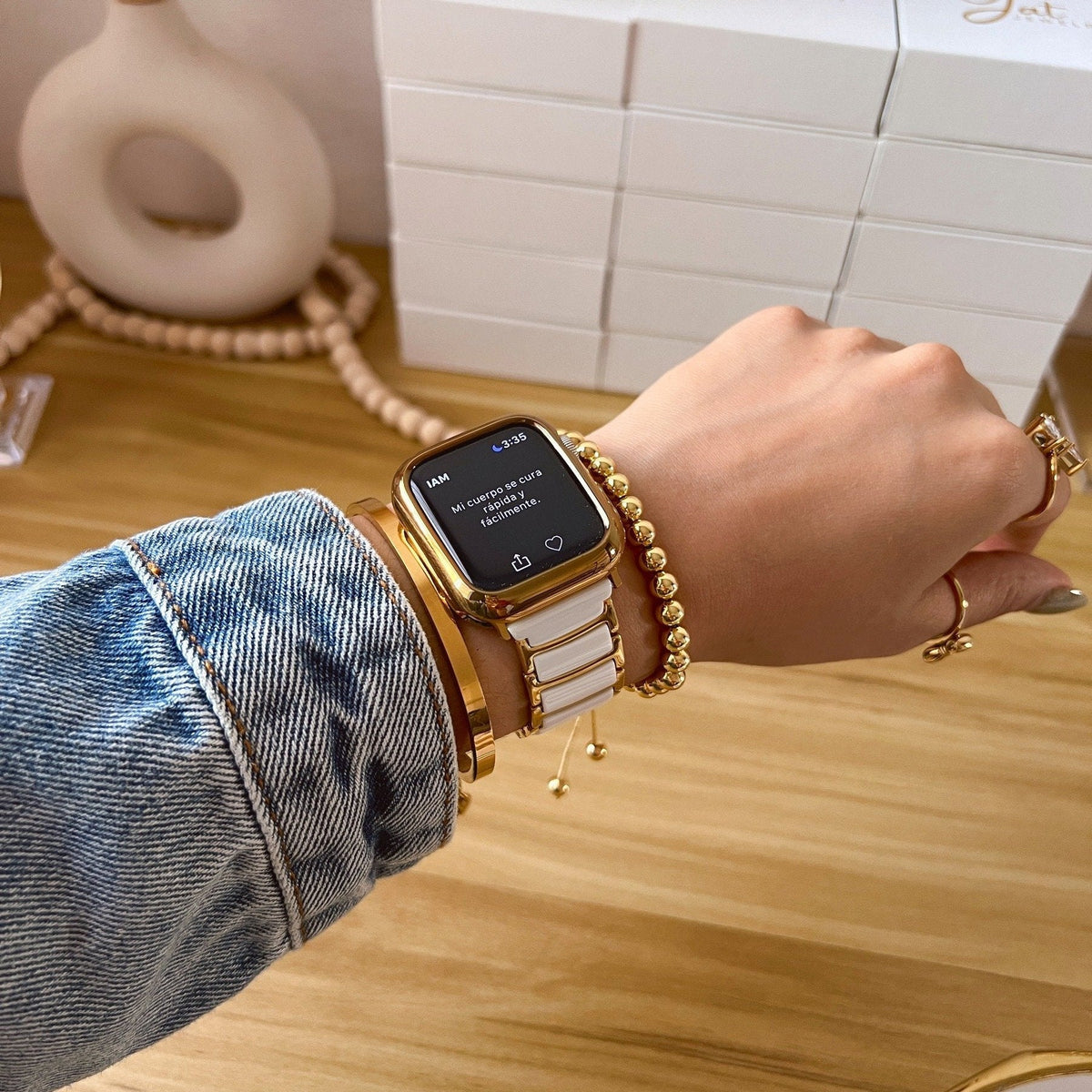 Correa Apple Watch, de acero inoxidable, look chic y lujoso, modelo Delta