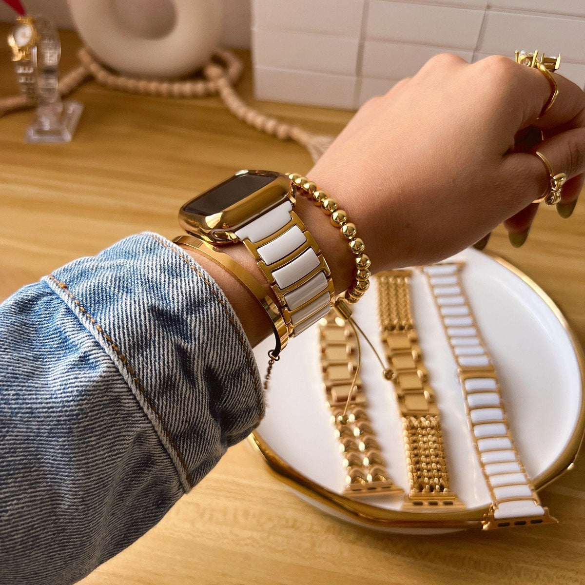 Correa Apple Watch, de acero inoxidable, look chic y lujoso, modelo Delta