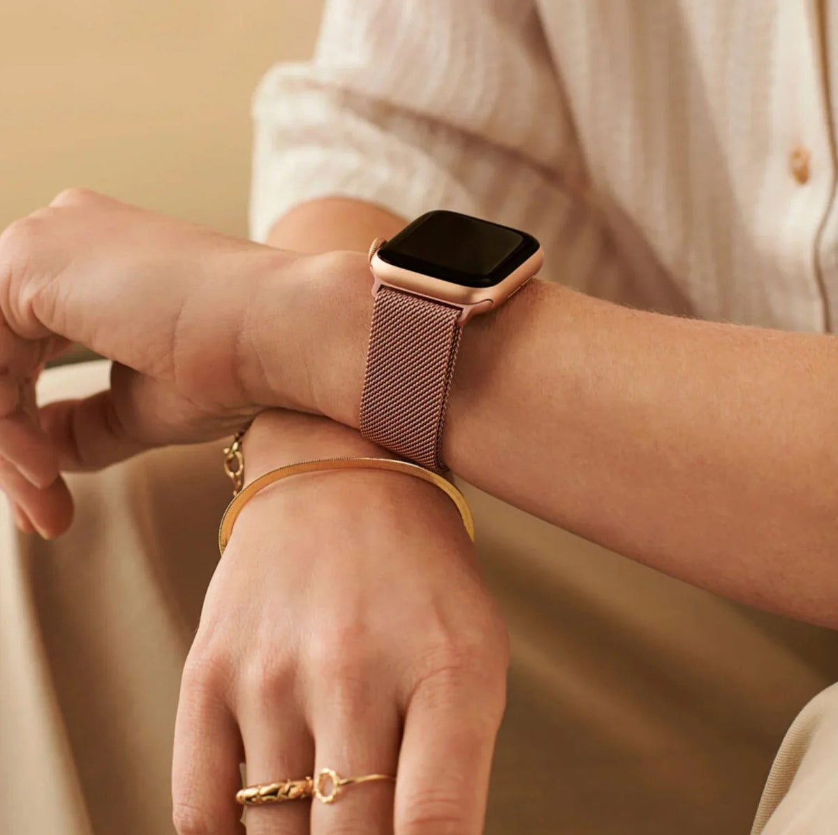 Correa de Apple Watch, de acero inoxidable, unisex, modelo Vyrn