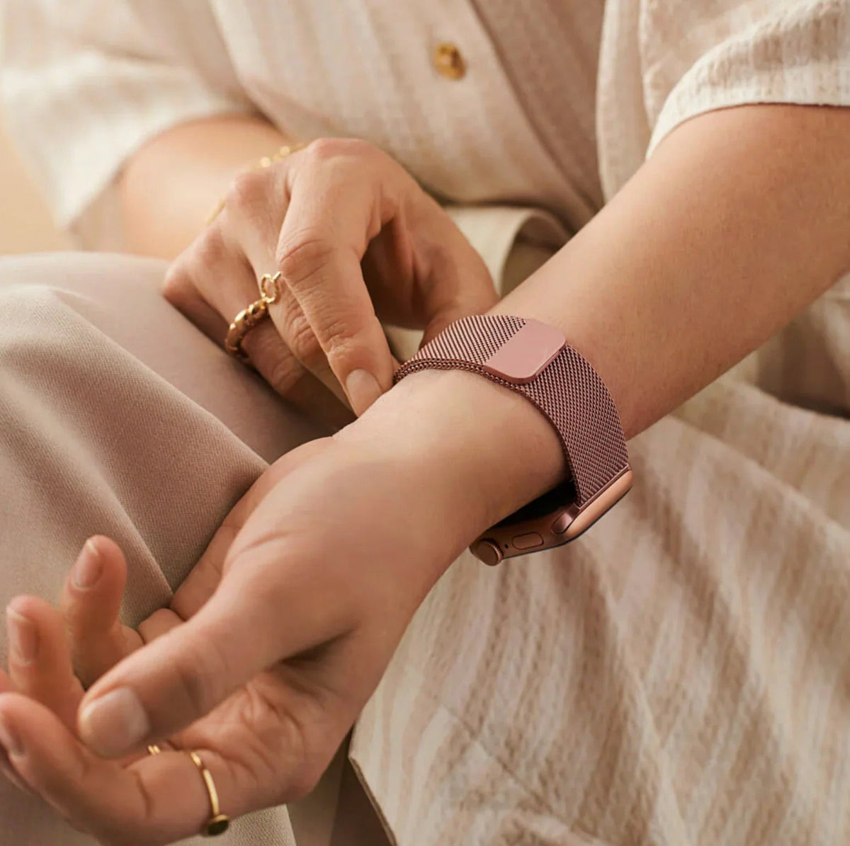 Correa de Apple Watch, de acero inoxidable, unisex, modelo Vyrn