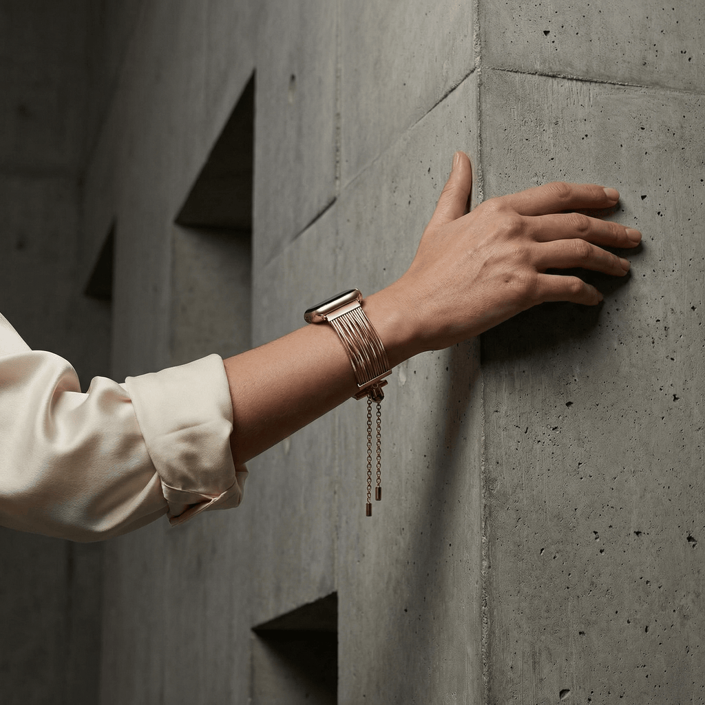 Correa Apple Watch, de acero inoxidable, para mujer, modelo Lorena