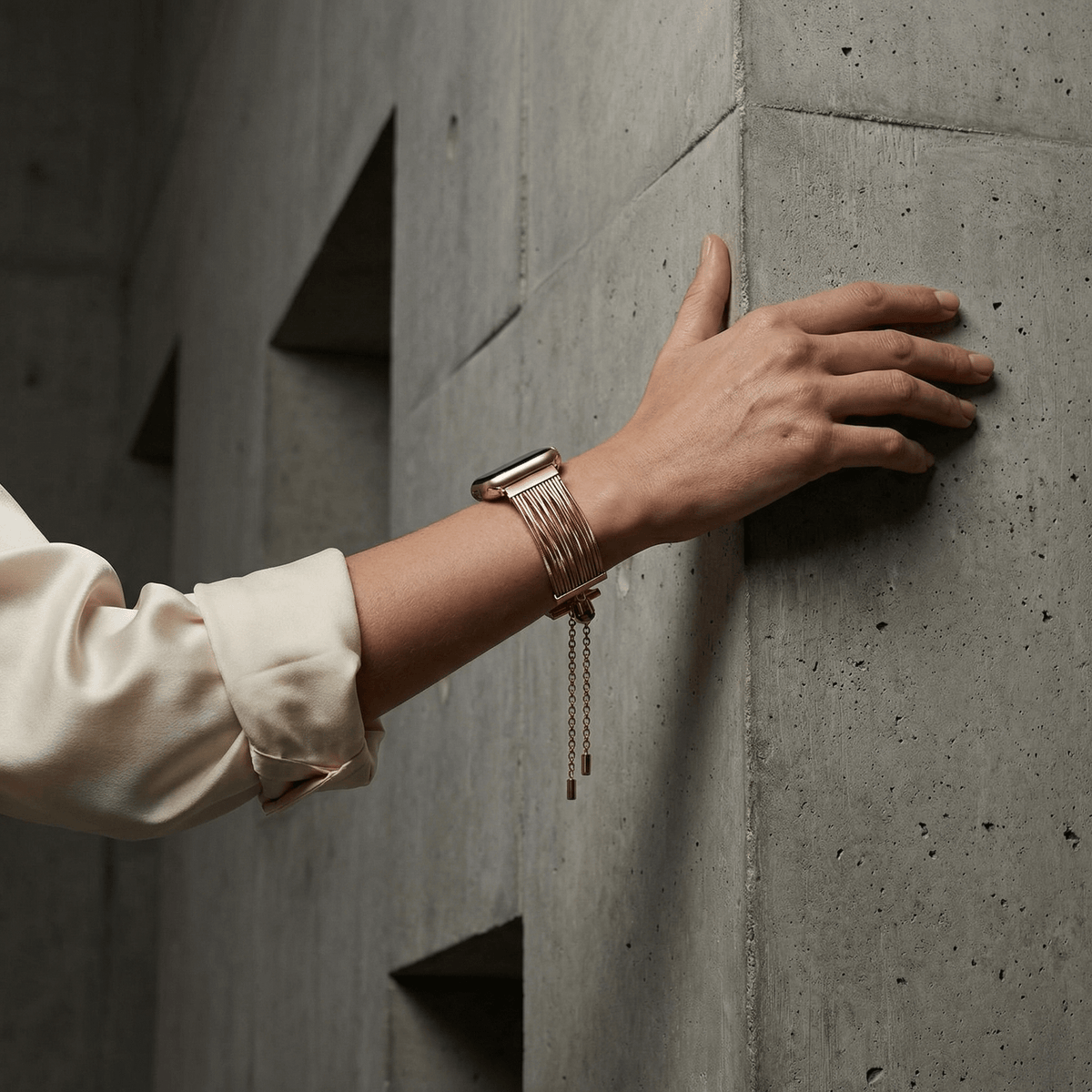 Correa Apple Watch, de acero inoxidable, para mujer, modelo Lorena