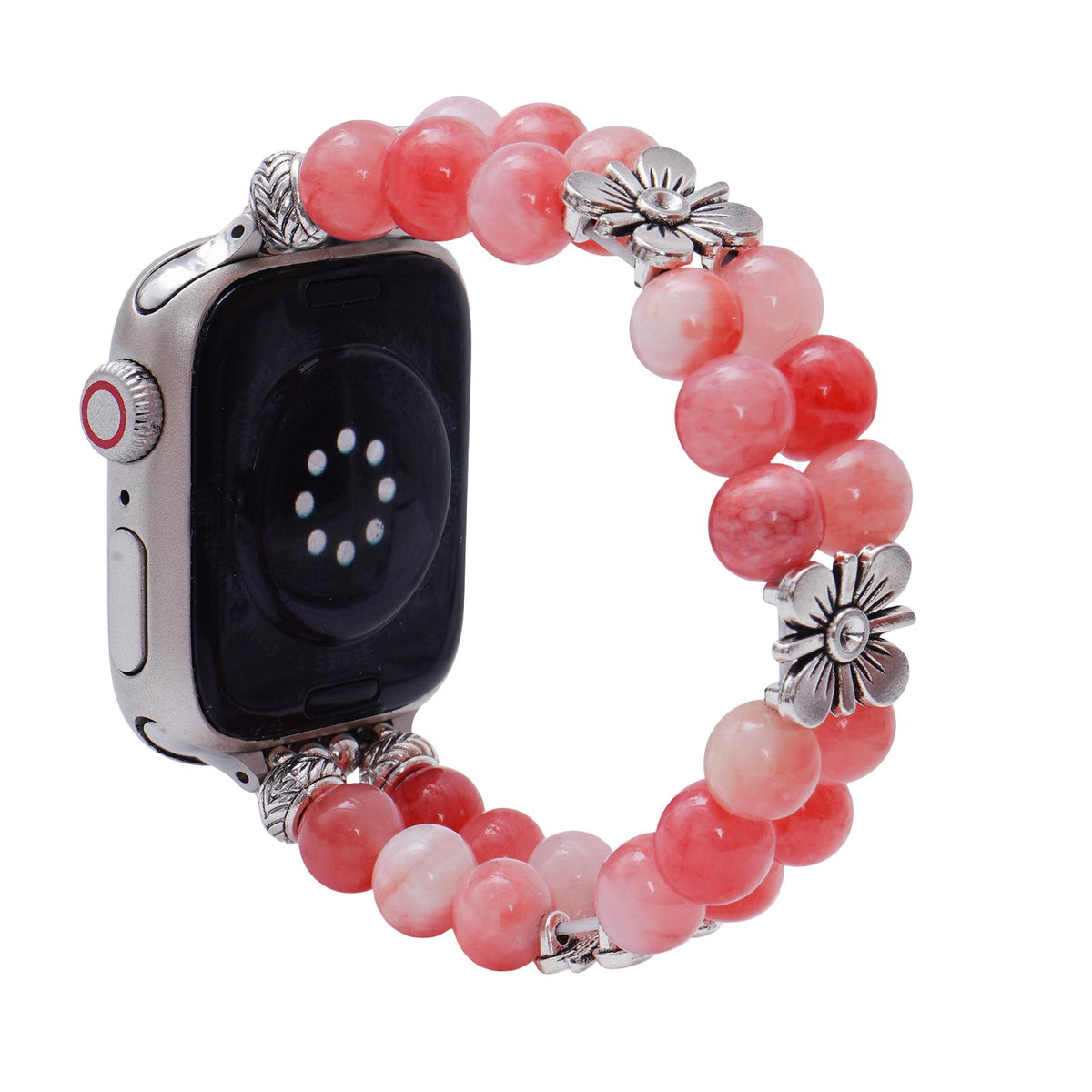 Correa Apple Watch de ágata auténtica, perlas naturales de colores, elástica y cómoda para mujer, elegante joya de muñeca, modelo Rodra
