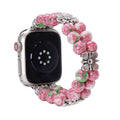 Correa Apple Watch de ágata auténtica, perlas naturales de colores, elástica y cómoda para mujer, elegante joya de muñeca, modelo Rodra