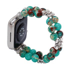 Correa Apple Watch de ágata auténtica, perlas naturales de colores, elástica y cómoda para mujer, elegante joya de muñeca, modelo Rodra