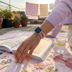 Correa Apple Watch de ágata auténtica, perlas naturales de colores, elástica y cómoda para mujer, elegante joya de muñeca, modelo Rodra