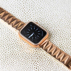 Correa Apple Watch de aleación, eslabones geométricos, acabado lujoso, ajustable, para mujer, modelo Gisca