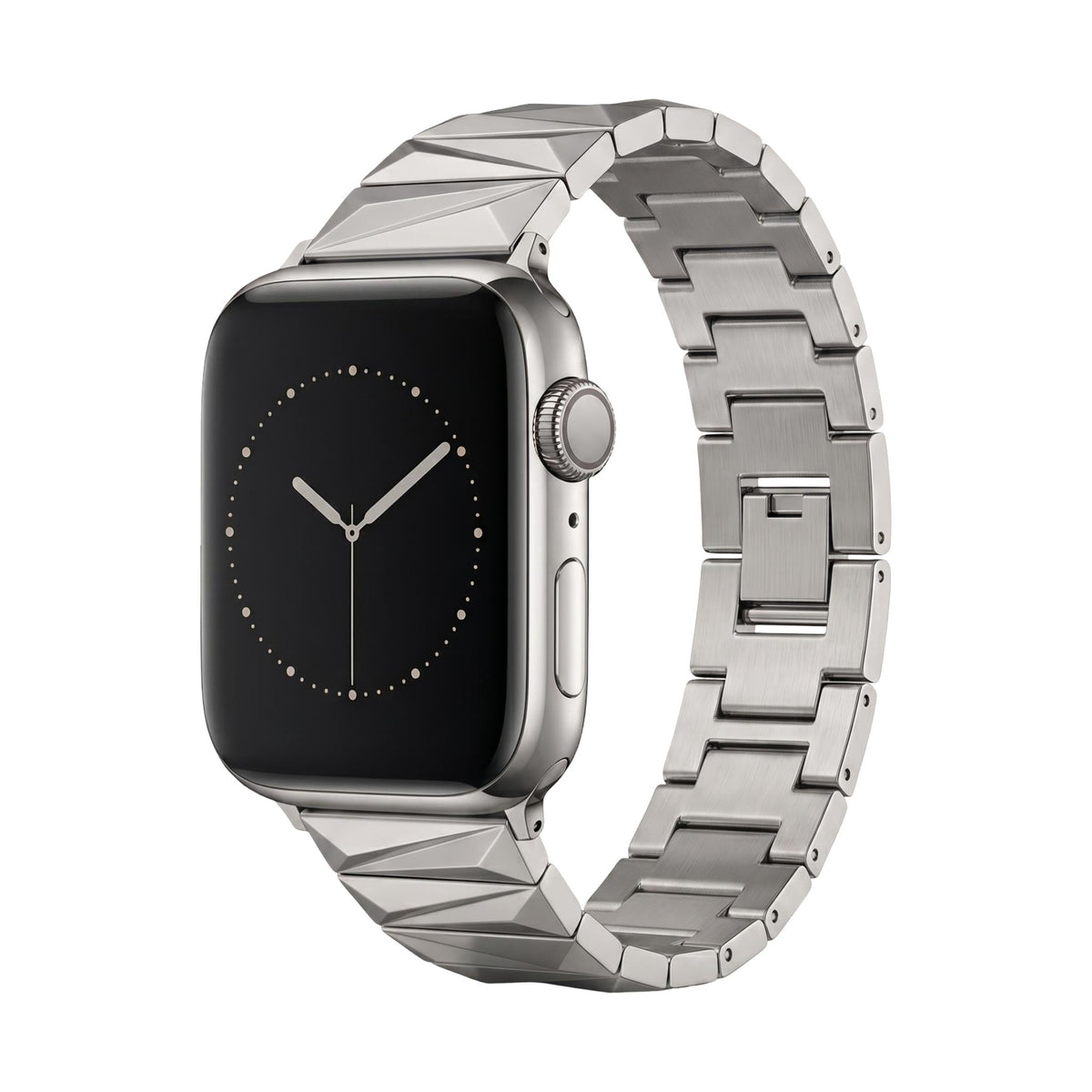 Correa Apple Watch de aleación, eslabones geométricos, acabado lujoso, ajustable, para mujer, modelo Gisca