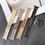 Correa Apple Watch de aleación, eslabones geométricos, acabado lujoso, ajustable, para mujer, modelo Gisca
