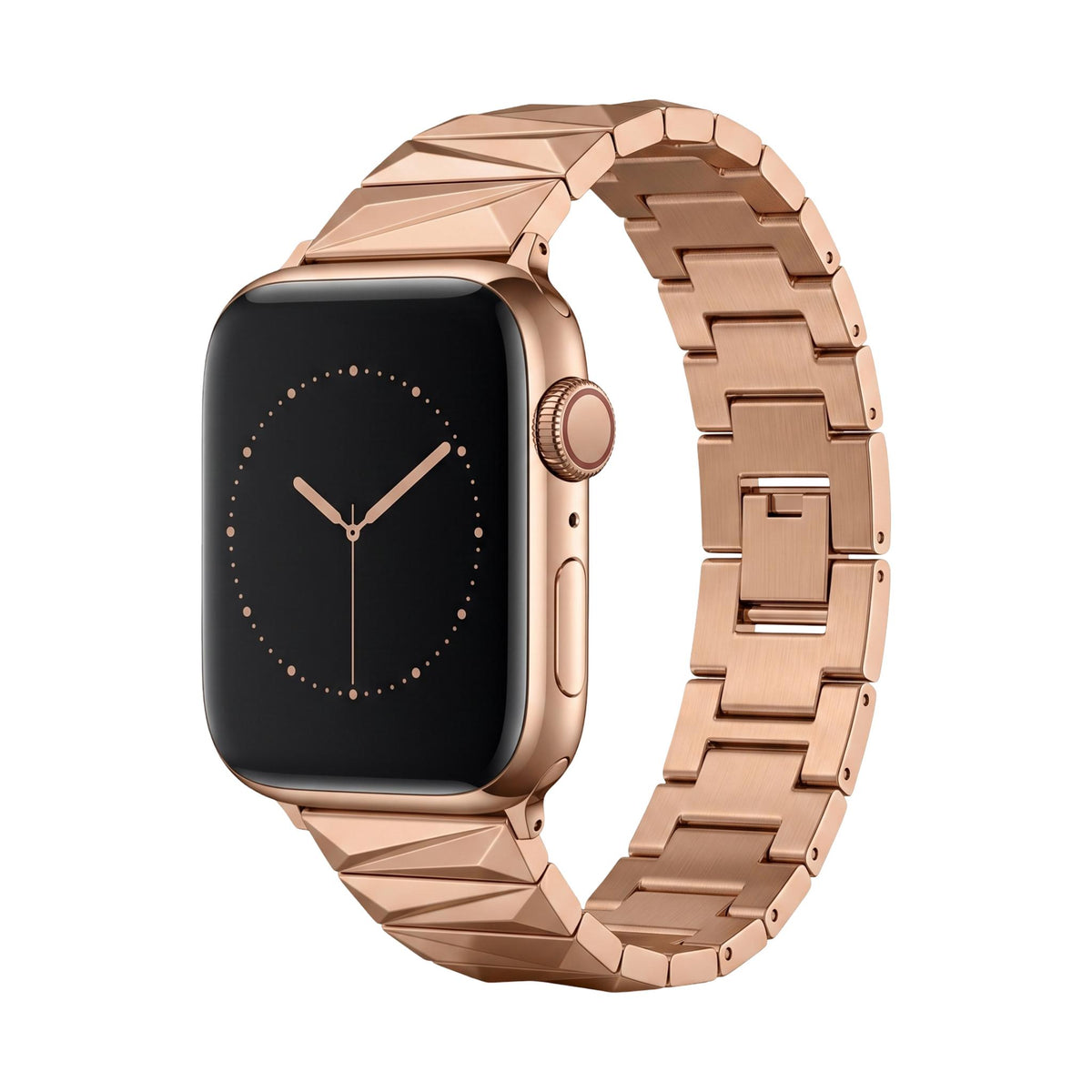 Correa Apple Watch de aleación, eslabones geométricos, acabado lujoso, ajustable, para mujer, modelo Gisca