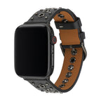 Pulsera de serraje para Apple Watch con remaches metálicos, hebilla ajustable, estilo contundente, modelo Tika
