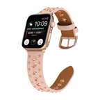 Pulsera de serraje para Apple Watch con remaches metálicos, hebilla ajustable, estilo contundente, modelo Tika