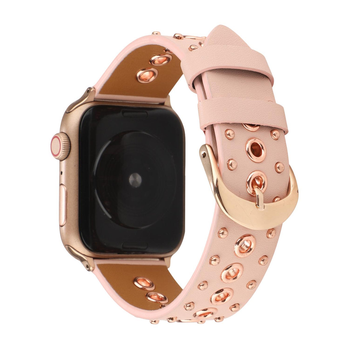 Pulsera de serraje para Apple Watch con remaches metálicos, hebilla ajustable, estilo contundente, modelo Tika