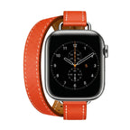 Correa Apple Watch, de piel serraje, de doble vuelta, para mujer, modelo Ermione