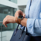 Correa Apple Watch, de piel serraje, de doble vuelta, para mujer, modelo Ermione