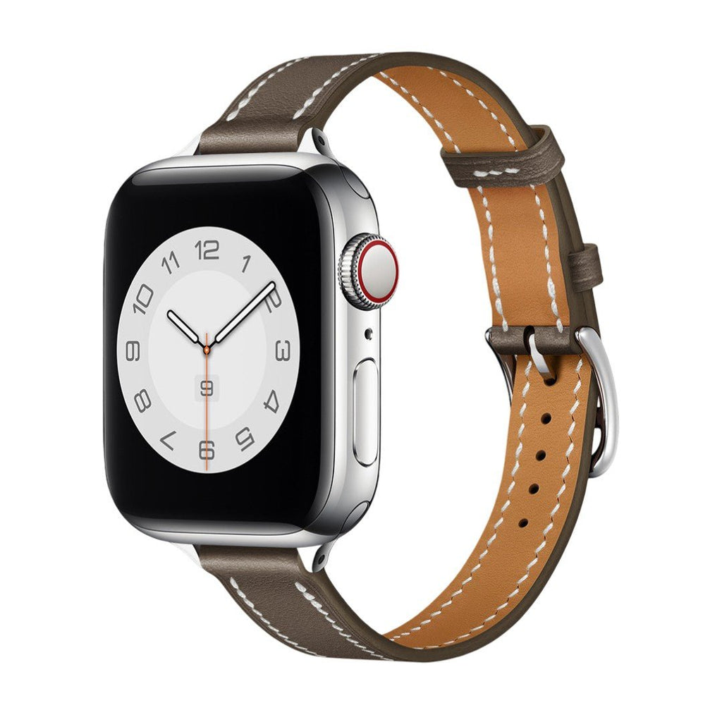 Correa para Apple Watch, costuras contrastadas, hebilla de espiga, estilo talabartero, modelo Ermia