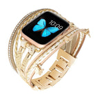 Correa Apple Watch multihilo, charms de mariposas y strass, para mujer, modelo Papilla