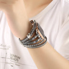 Correa Apple Watch multihilo, charms de mariposas y strass, para mujer, modelo Papilla