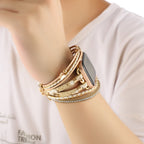 Correa Apple Watch multihilo, charms de mariposas y strass, para mujer, modelo Papilla