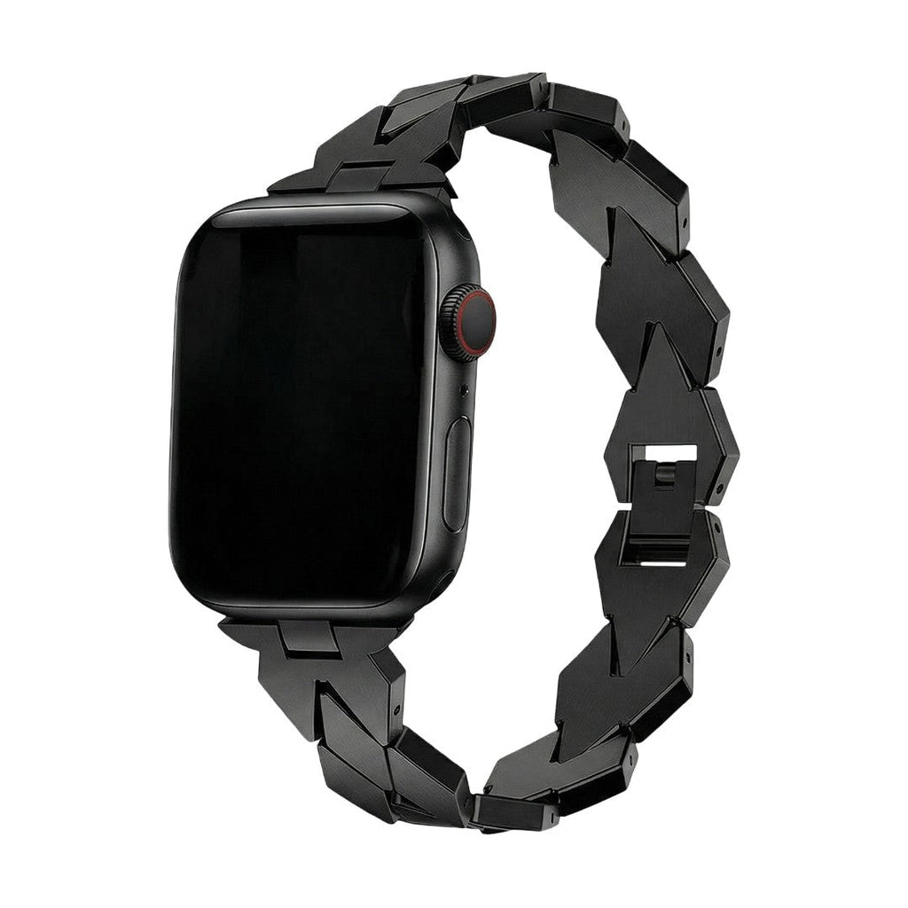 Correa Apple Watch de eslabones geométricos, motivo rombo, cierre mariposa, modelo Angla